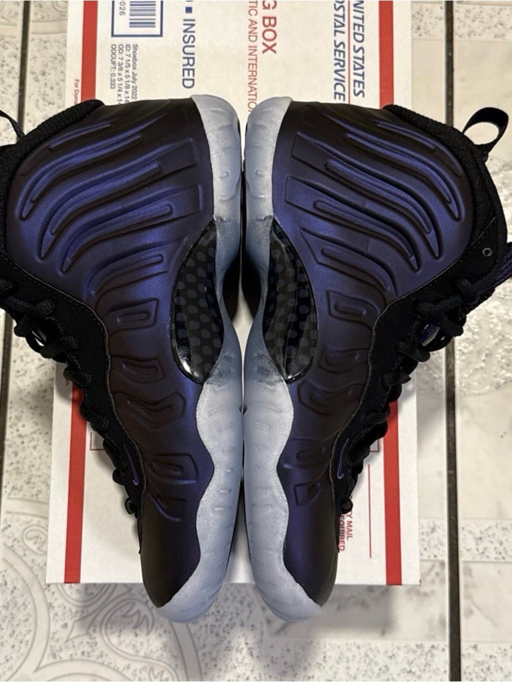 New Nike Little Posite One GS Shoes Eggplant (2024) Size 5Y / W 6.5 FJ1258-001 - Picture 3 of 7